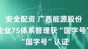 安全配资 广西能源股份旗下企业7S体系管理获“国字号”认证